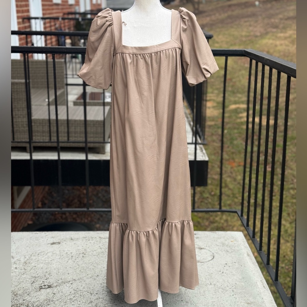 ASOS Fake Leather Prairie style, long maxi dress size medium